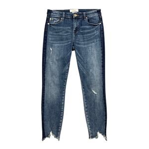 Pistola Jeans Women 29 Blue Arielle Skinny Scissor Cut Distressed Contrast Sides